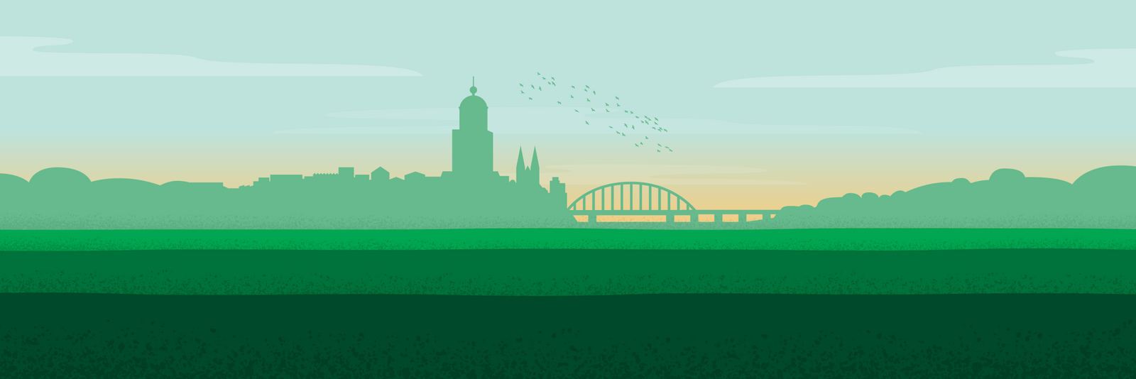 Banner illustratie skyline van Deventer